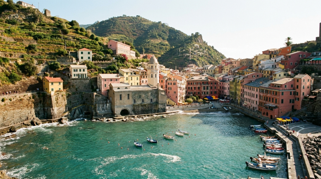 AI-generated illustration of cinque terre itinerary