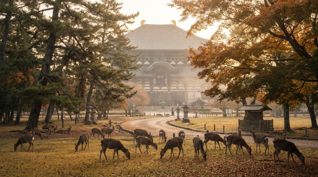 AI-generated illustration of nara day trip